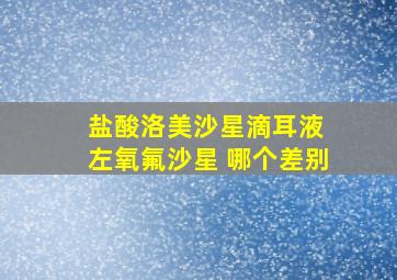 盐酸洛美沙星滴耳液 左氧氟沙星 哪个差别